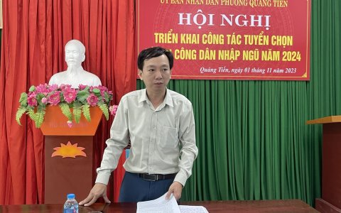 TRIỂN KHAI CÔNG TÁC TUYỂN CHỌN VÀ GỌI CÔNG DÂN NHẬP NGŨ NĂM 2024